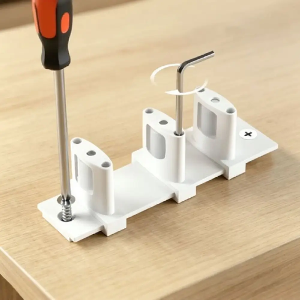 Universal Adjustable Sliding Door Bottom Guide Triple Roller Track Rail Stabilizer For Wardrobe Bypass Doors Cabinet Hardware