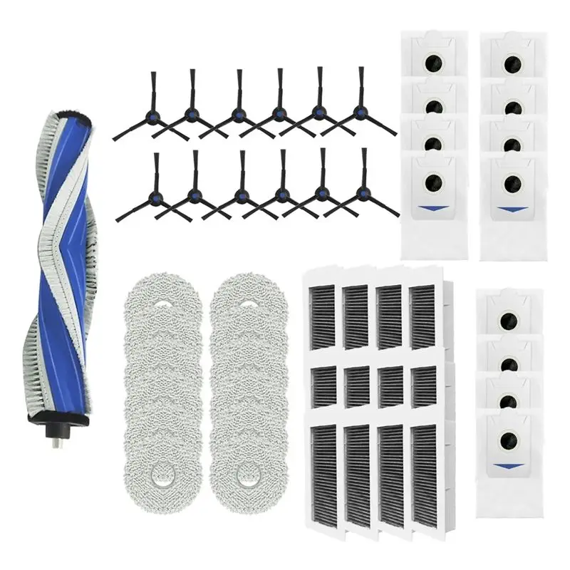 A21F 49 Pcs Replacement Parts for Ecovacs X5 Pro X5 Omni Main Brush Side Brush Mop Filter Dust Bag Kit