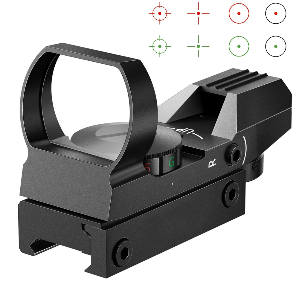 Tactical Red Green Dot Sight Scope Riflescope Hunting Optics Reflex Sight with 20mm Rail