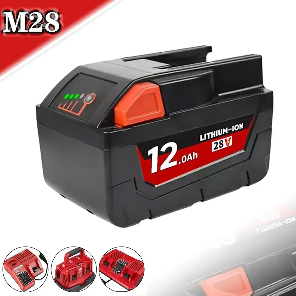 

2024 New 28V 12.0Ah For Milwaukee M28 Battery Li-Ion Replacement Battery For Milwaukee 28V M28 48-11-2830 0730-20 Tool battery