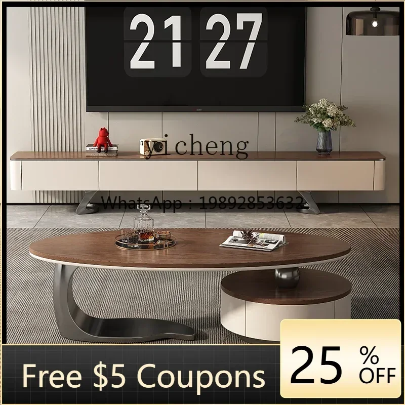 

AA modern light luxury simple antique style solid wood oval special-shaped small apartment household living room coffee table