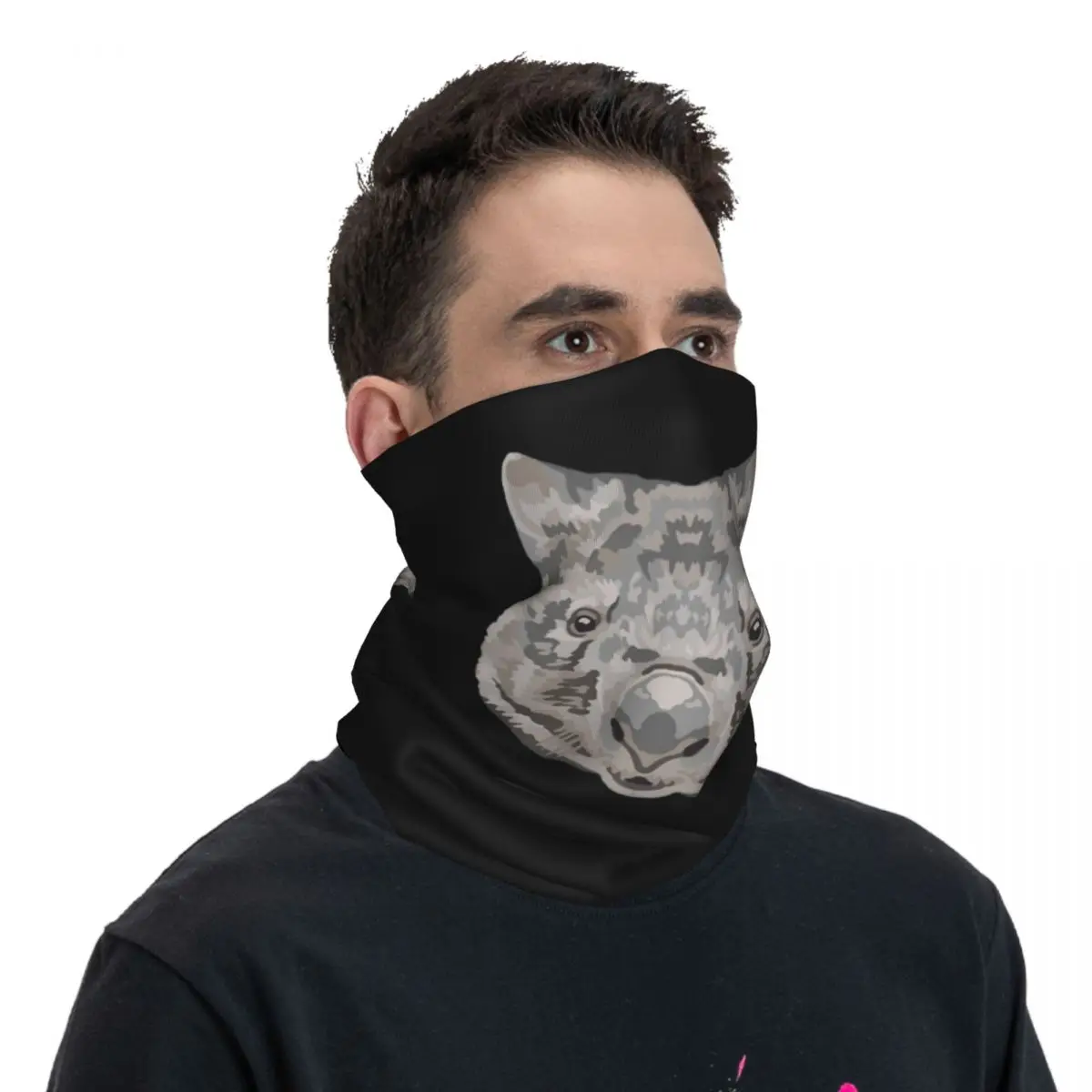 Common Wombat Face Bandana Neck Cover sciarpa avvolgente stampata copricapo multifunzione equitazione per uomo donna adulto per tutte le stagioni