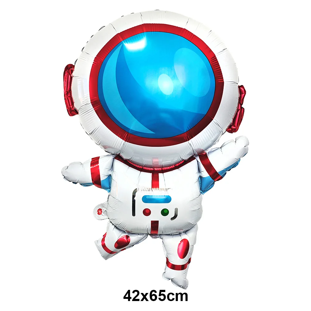 3D Rocket Balloon Self Standing Foil Balloon with Base Astronaut Balloon Rocket Balloon for Outer Space Party Decoration