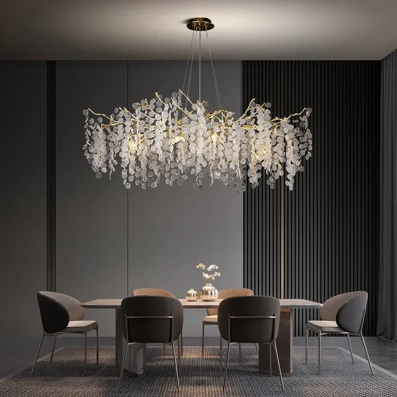

Modern Crystal Living Room Restaurant Atmosphere Bedroom American European French Villa Pendant Light