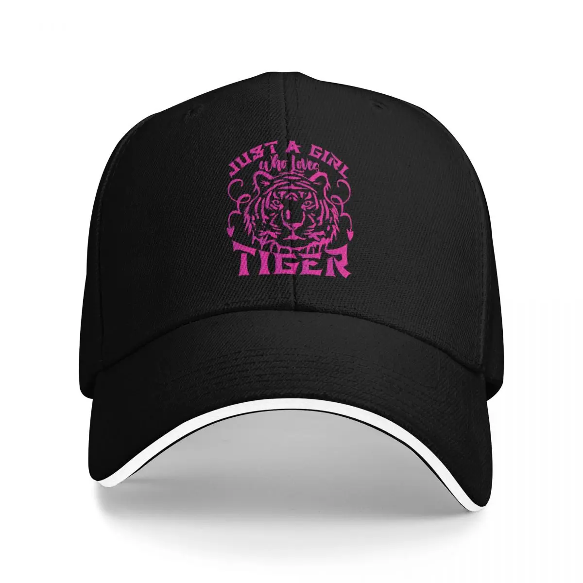 

Just A Girl Who Loves Tiger Pink Baseball Cap Icon Funny hats Beach Outing Luxury Brand Men's Baseball Women's