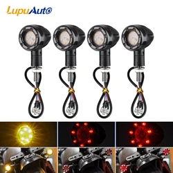 LupuAuto 2/4Pcs moto LED indicatori di direzione ambra e rossi indicatori di direzione avvertimento direzione posteriore accessori per lampade