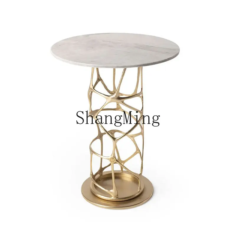 

SM light luxury marble edge several modern high-end living room home sofa round glass negotiation table