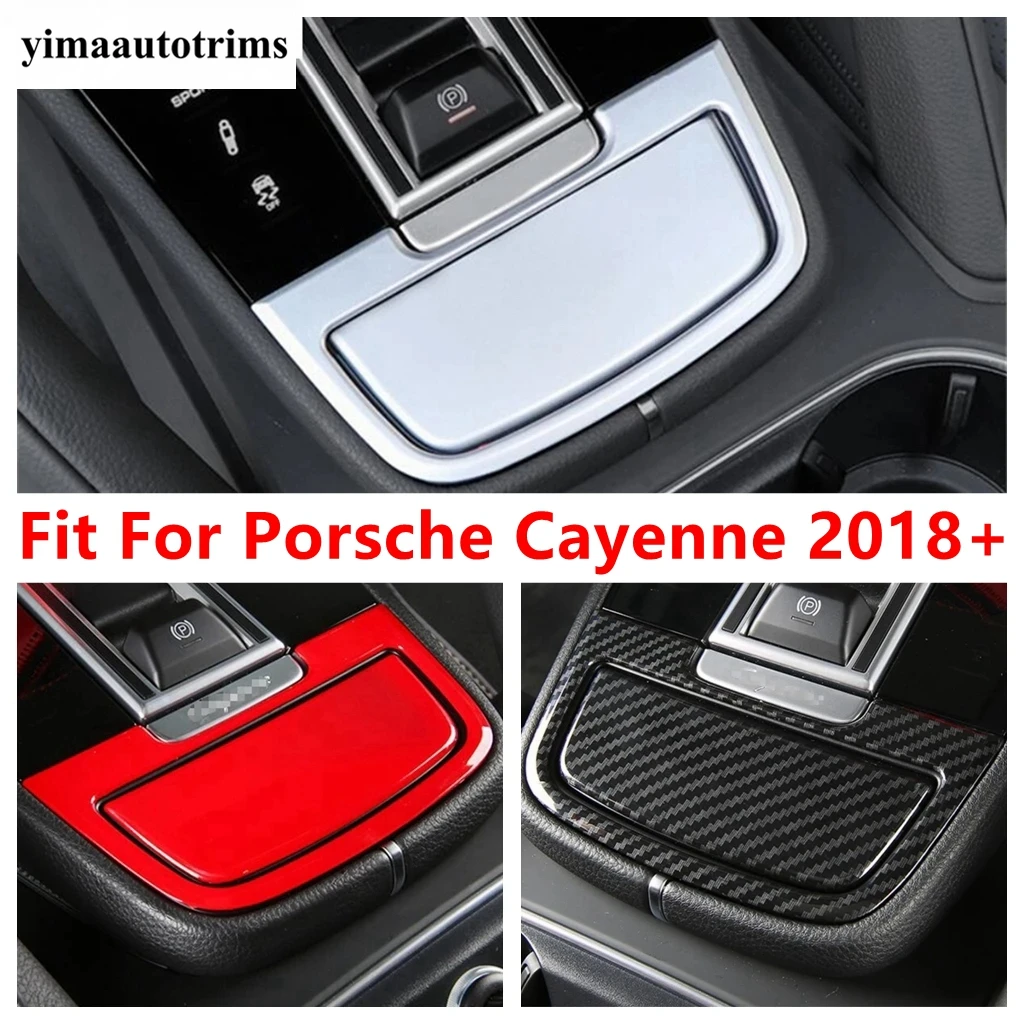 

Car Central Control Cigarette Lighter Panel Storage Box Cover Trim ABS Carbon Fiber Accessories For Porsche Cayenne 2018 - 2023