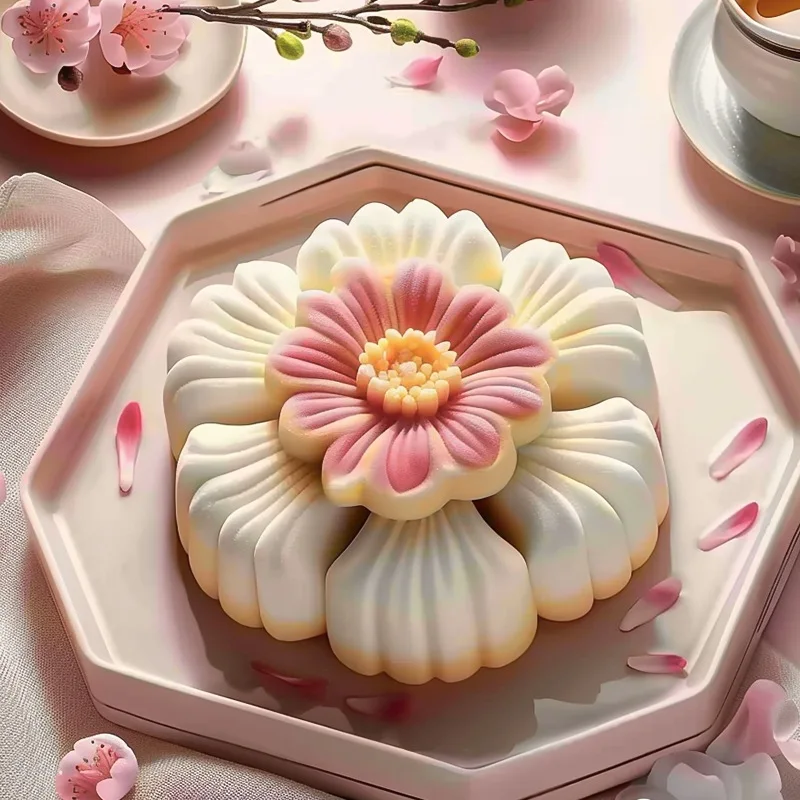 Cherry Blossom Peach Blossom Candle Silicone Mold Mousse Cake Dessert Pudding Baking Tools Handmade Gypsum Soap Candle Mold image 5