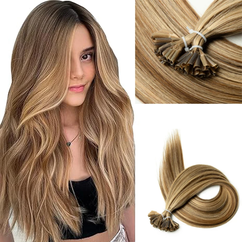 

30 г/упак. U-образные наращивание волос, настоящие человеческие волосы, натуральный кератин, U-образные кончики, капсулы для наращивания волос, предварительно скрепленные для женщин