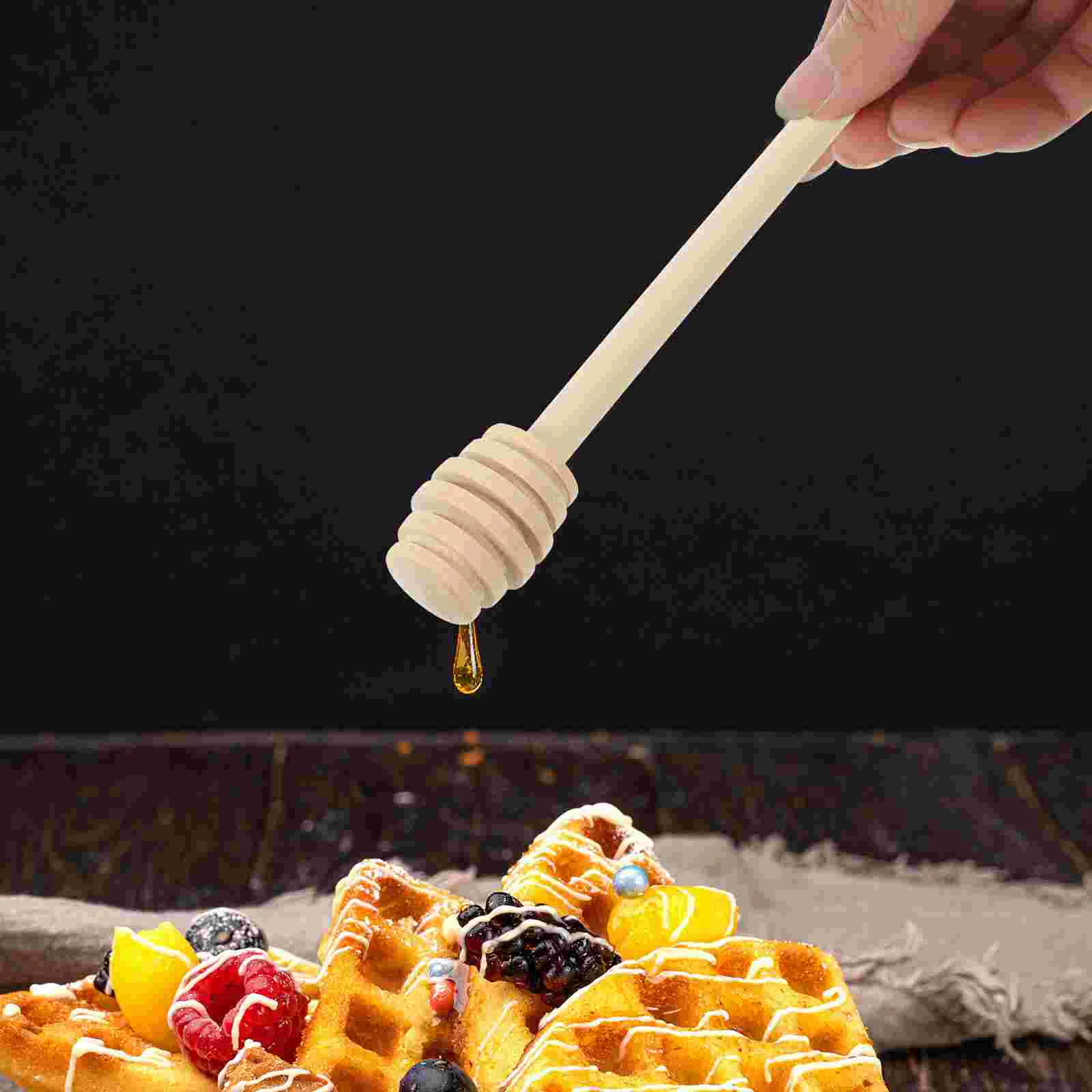 3 Pcs Honey Stirrer Glassware Pot Kitchen Stick Accessory Portable Multi-function Stirring Mixing Wooden