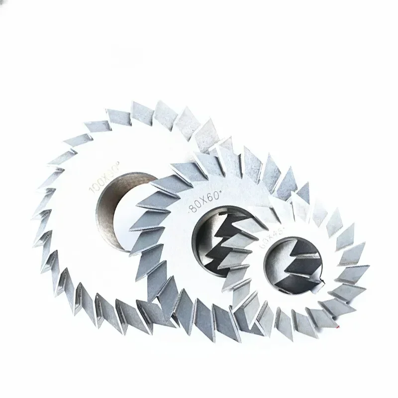 

HSS end mills white steel V - double angle milling cutter 30 / 45 / 90 / 60 degree 60mm - 100mm helical gear for cnc machine