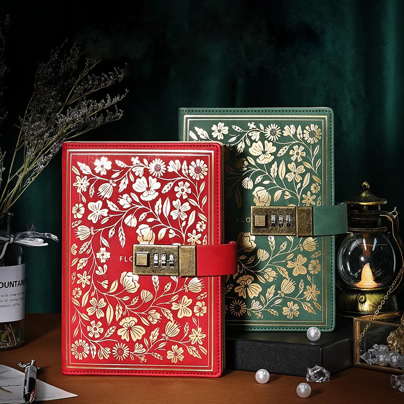 Diary B6 Journal with Lock Notebook Password Padlock Notepad Agenda Planner Stationery Sketchbook Organizer Office Note Book Set