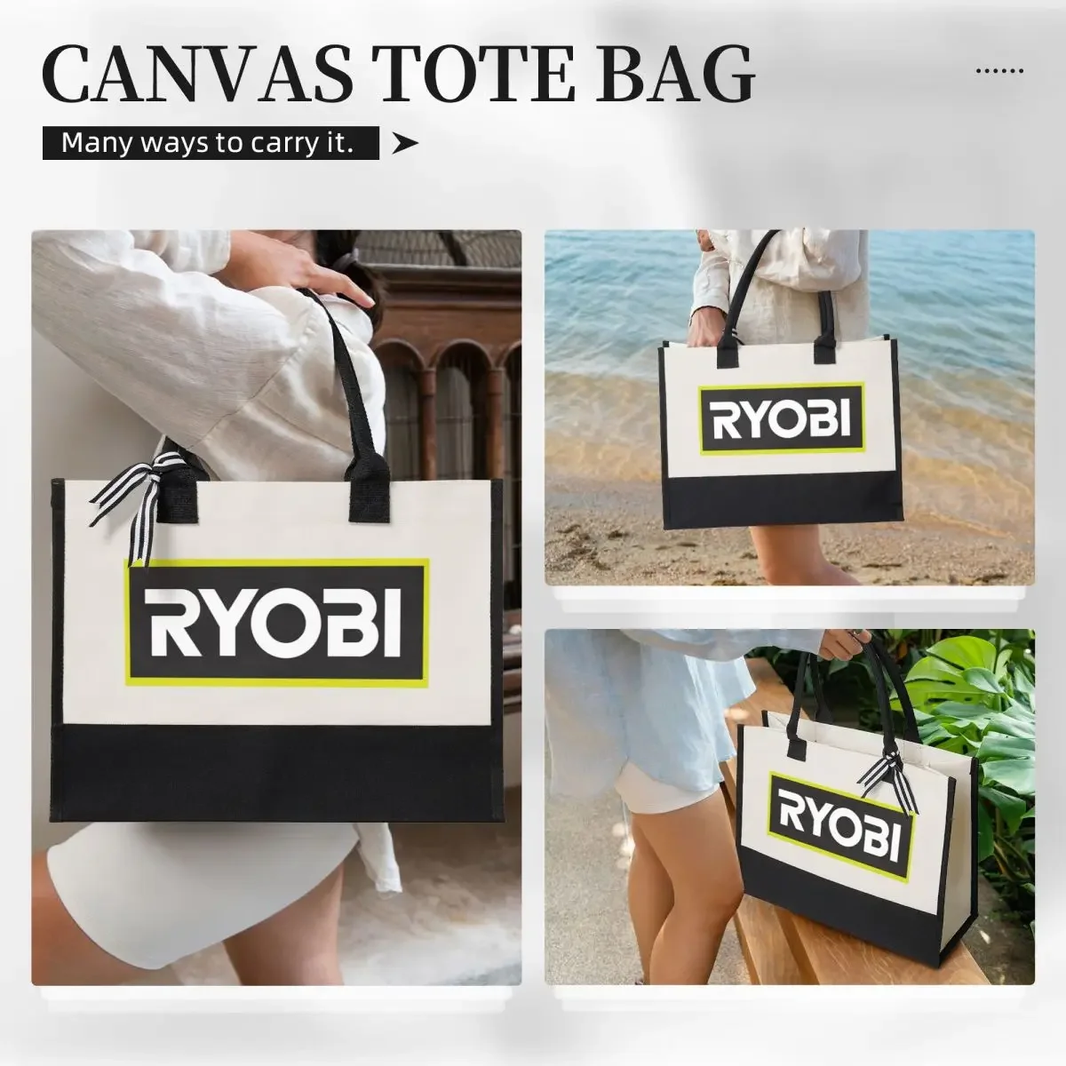 Customizável Lona Ryobi Shopping Bag, Grande Capacidade Presente, Qualidade Presentes