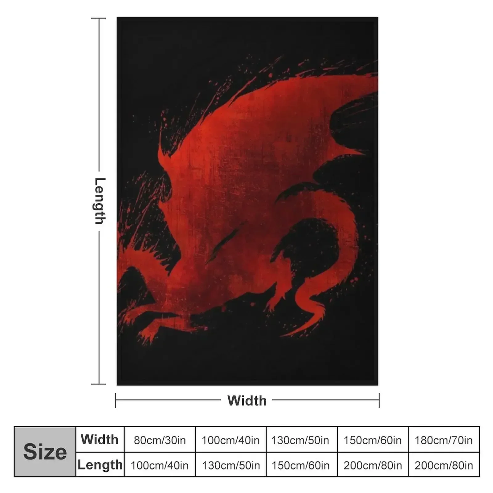 Dragon Age Origins: Blood Dragon V2 Throw Blanket couch cozy soft plush fuzzy picnic outdoor blanket