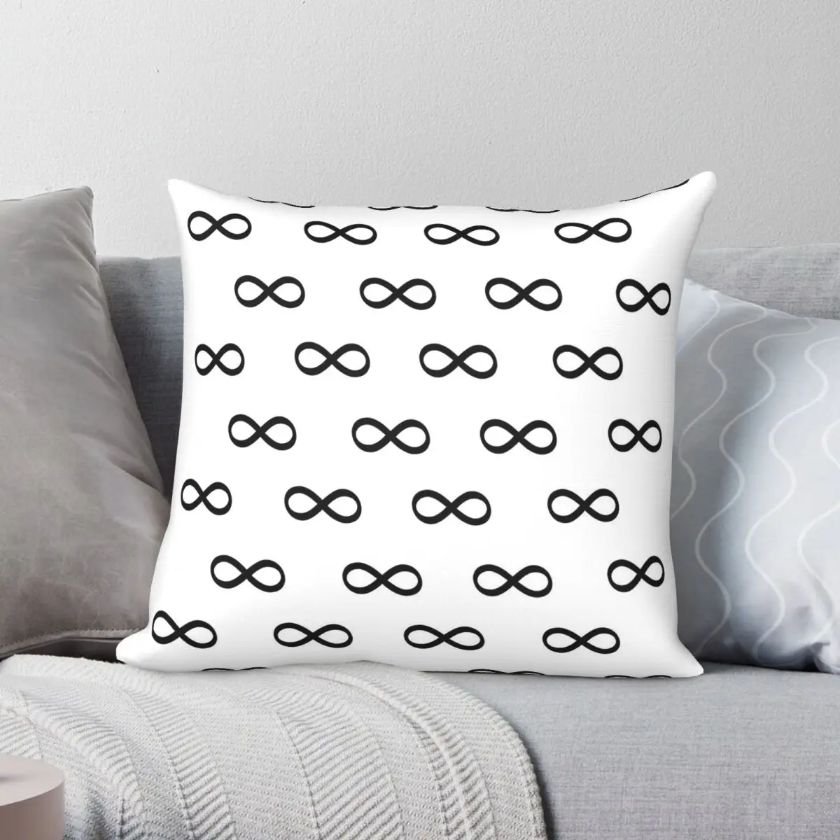 Infinity Symbol Square Pillowcase Polyester Linen Velvet Pattern Zip Decor Throw Pillow Case Home Cushion Cover