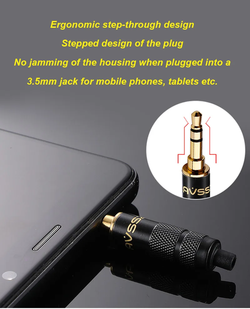 

AVSSZ Audio Jack 3.5mm Stereo Headphone Audio Extension Cable Plug Gold-plated Dual-channel 3 4 5 Poles 4.4mm DIY Balanced Plug