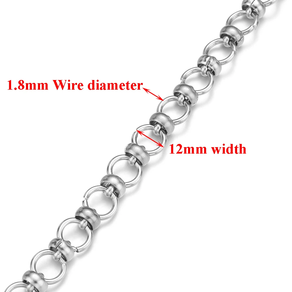 1 Meter Stainless Steel Circle Knot Chains for DIY Necklace Findings Bracelet Supplies Jewelry Making Components Wholesale