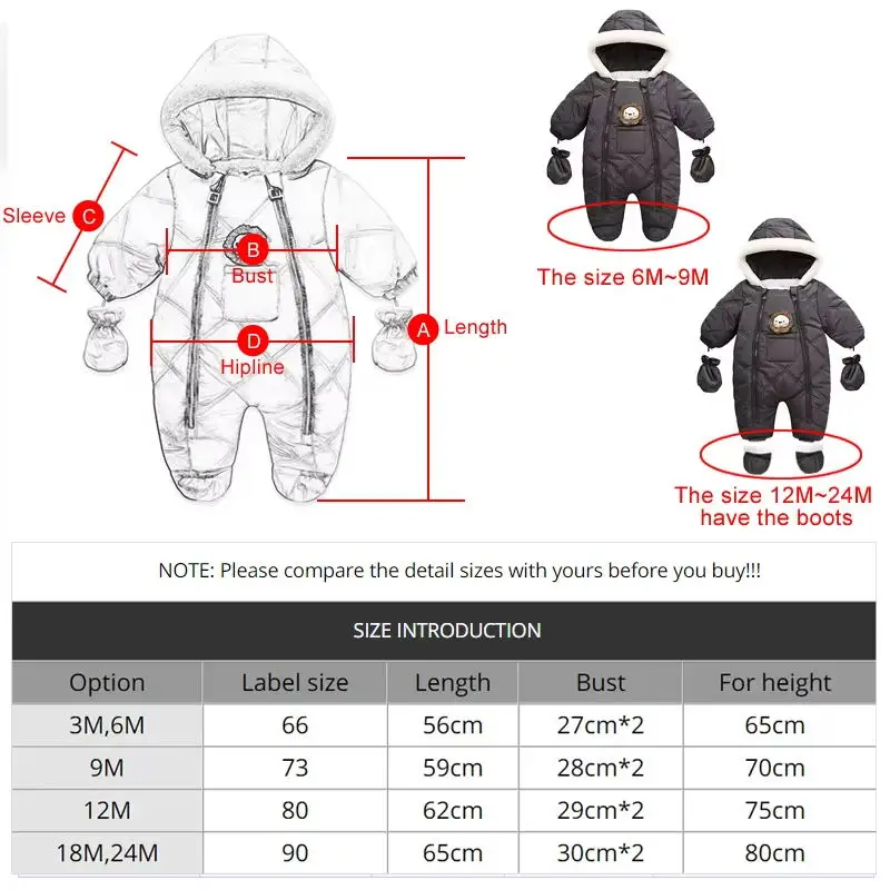 Ircomll Hight Quality Newborn Baby Winter Clothes Snowsuit Warm Fleece Hooded Romper Cartoon Lion Jumpsuit Toddler Kid Outfits