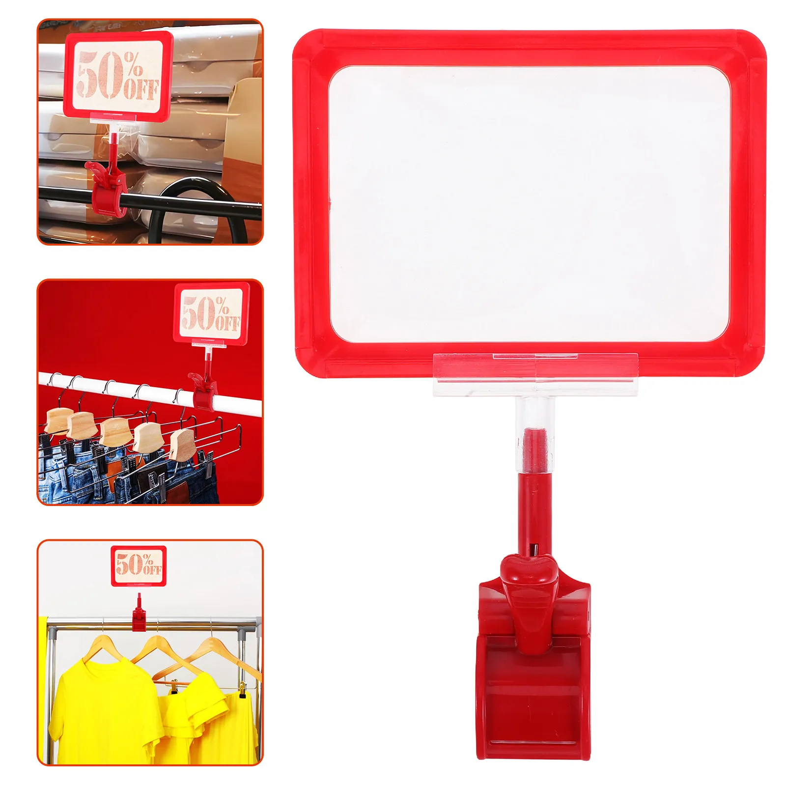 

1Set Double Headed Rotating Sale Tags Clamp Sign Holder Retail Display Store Supermarket Clothing Flexible Clip on Multi Angle