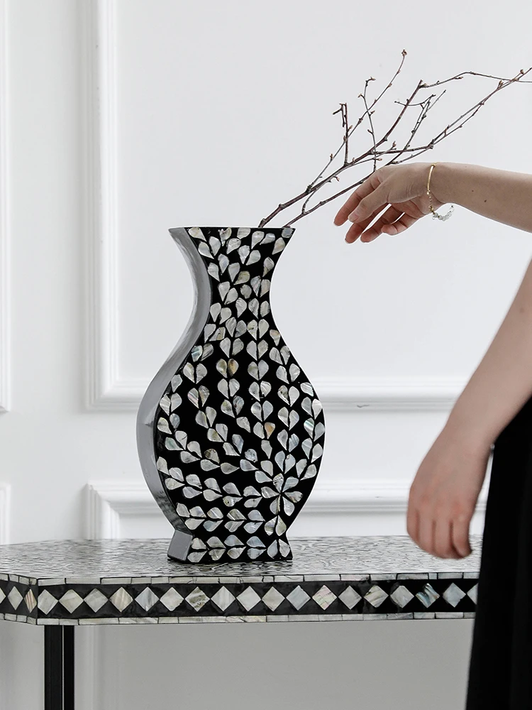 French Vintage Boho Seashell Vase Luxury Home Decor for Living Room