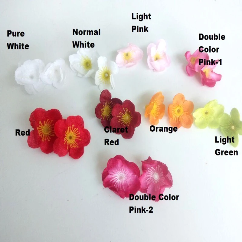 Free Shipping 200PCs/ Lot High Quality Made 40*25mm silk flower, blossom Cherry Flower Head suitable for 3MM LED 9 Colors