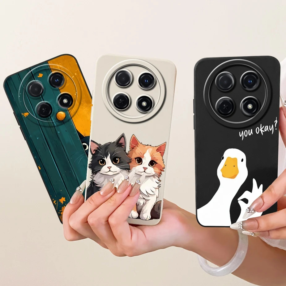Чехол для Huawei Nova 12i CTR-AL20 CTR-L81 Cute Cat Duck с рисунком, мягкий чехол из ТПУ для телефона Huawei Nova 13i Nova12i, сумки Funda