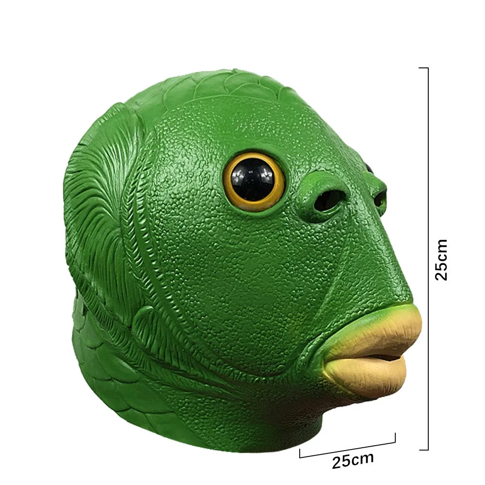 Fischmaske für Erwachsene, Natürliche Latex-Meereskreaturen-Vollkopfmaske für Halloween, Cosplay und Kostümpartys – Detail 5