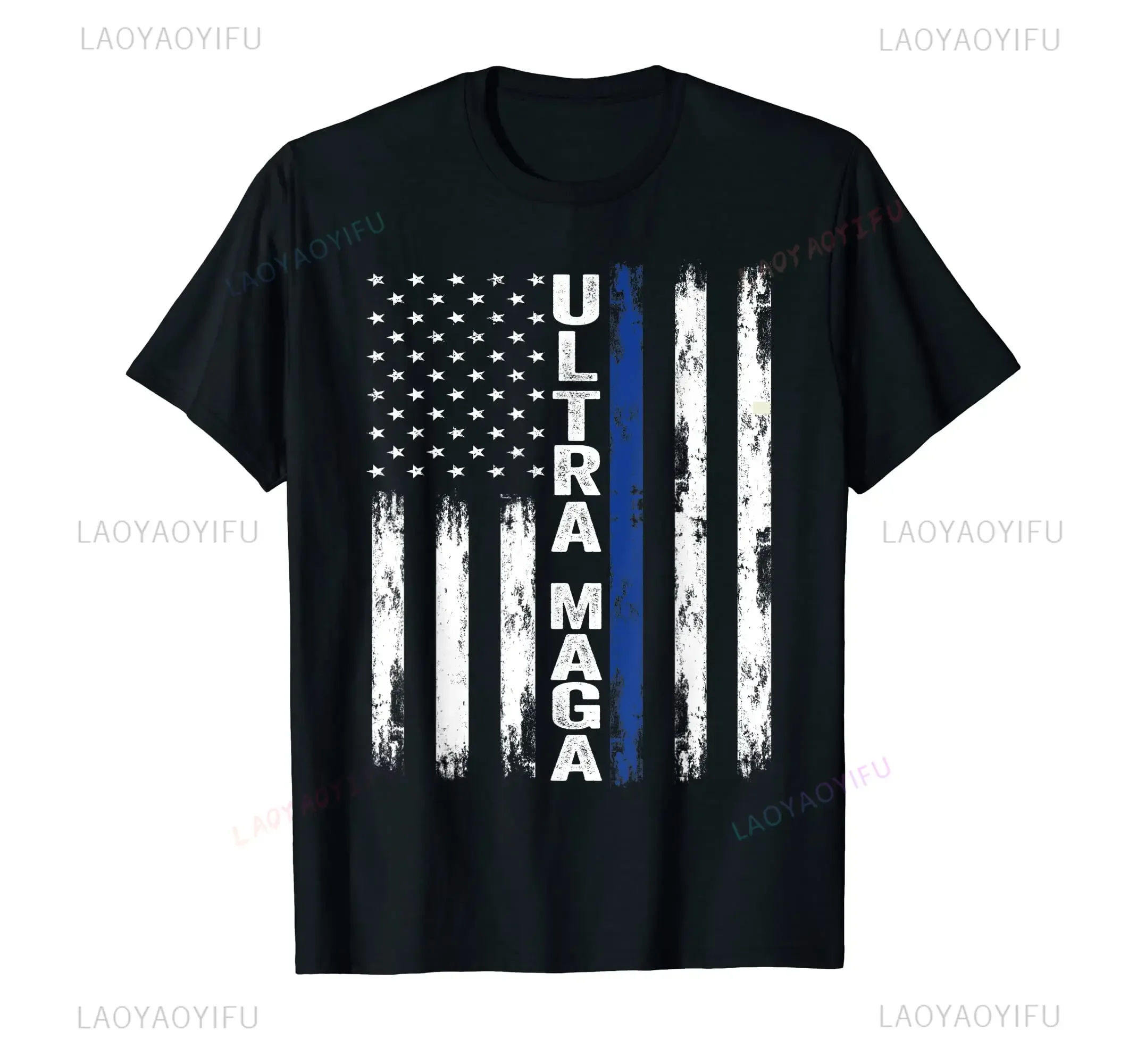 Trump-2024 T-Shirt Ultra Maga Proud Anti Biden US Flag Pro Trump 2024 Election T-Shirt For Men Women T Shirt Tops Cotton Tees