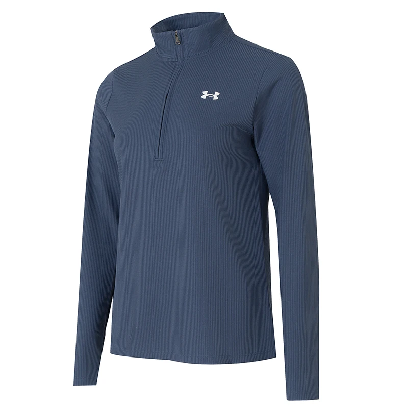 

Футболка Under Armour, женская футболка для бега, фитнеса, тренировок, мягкий, удобный и дышащий пуловер с длинными рукавами на молнии до половины 1389857-044