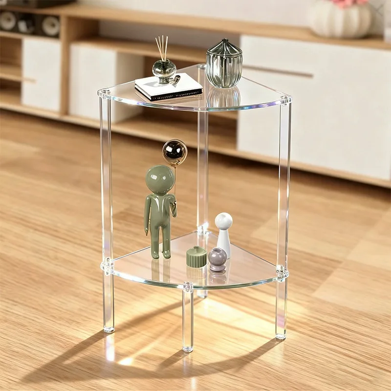 FOR Acrylic Side Table, Transparent Drink Triangular Table, Small Space Coffee Table, Fashionable Two-pack