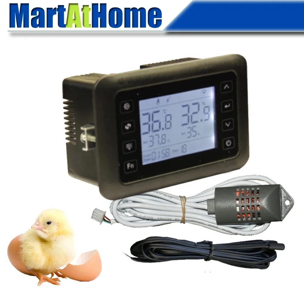 Automatic PID Digital Thermometer Hygrometer Temperature Humidity Controller 100~240VAC 0~99% RH 0~100℃ for Incubator