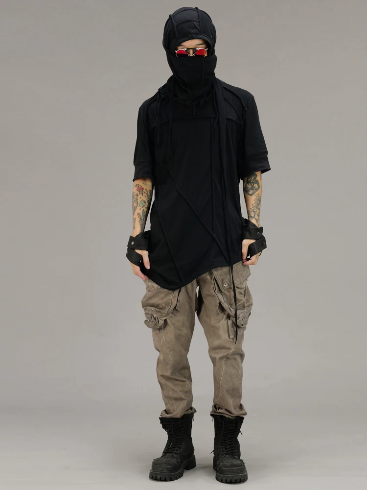 High Street Pioneer Wasteland Sand Dune Functional Tie Dye Distressed Multi Pocket Shell Pants Men's Workwear Casual Pants