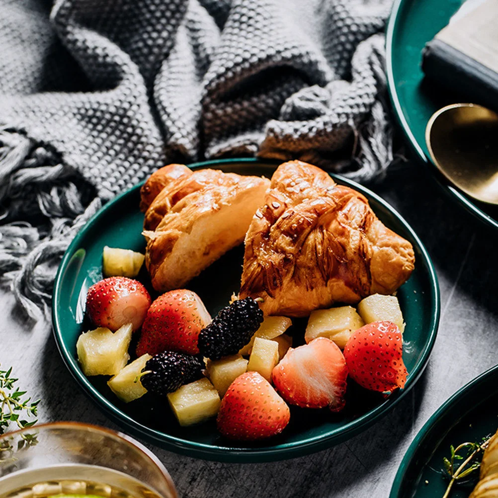 

1Pcs Ceramic Steak Plate Pink 6 Inch Round Shape Microwave Safe Western Food Plate Multipurpose for Pasta Salad Pizza and More