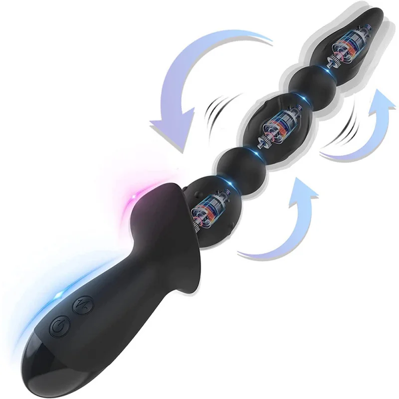 Girlfriends New Silicone Back Court Electric Pull Beads10Frequency Strong Shock Electric Butt PlugUSBCharging Sex Product Toys