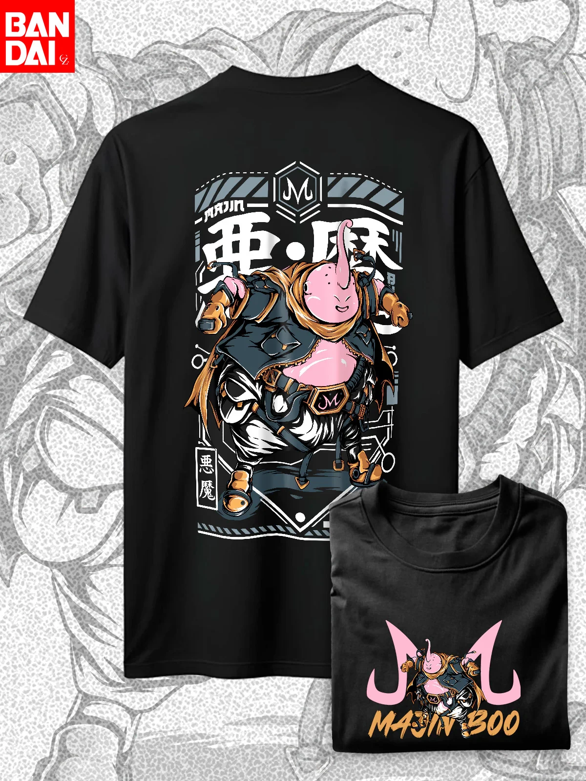 Dragon Ball Majin Buu Cyberpunk Techwear Print T-Shirt Herren 2026 Sommer Schwarz Oversized Tee Anime Streetwear Harajuku Loose