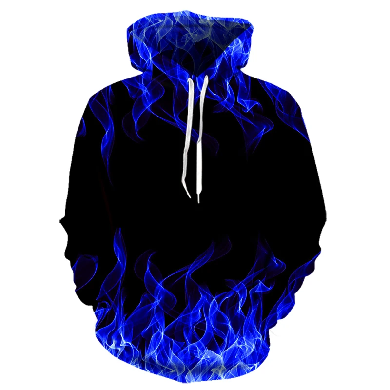 3D Flame Printing Men's Graphic Sweatshirts Funny Design Male Fashion Cltohing Summer Breathable Hoodies Casual Pullover Tops