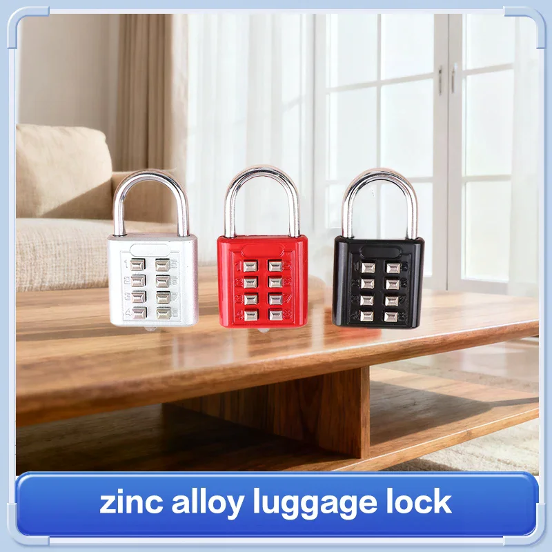 8-digit Combination Outdoor Button Waterproof Fixed Random Code Padlock Zinc Alloy Luggage Travel Smart Lock  Anti-theft