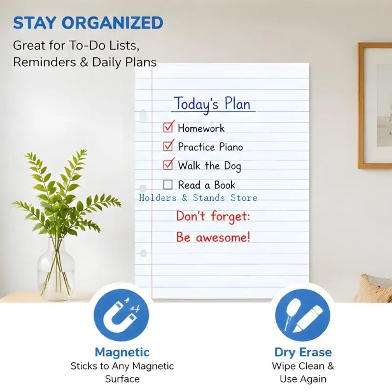 Y4UE Homeschool Writing Practice Board Lined Whiteboard Sheet 28 x 22 Inch, 2 Pack Wipe Clean Board with Red Margin for