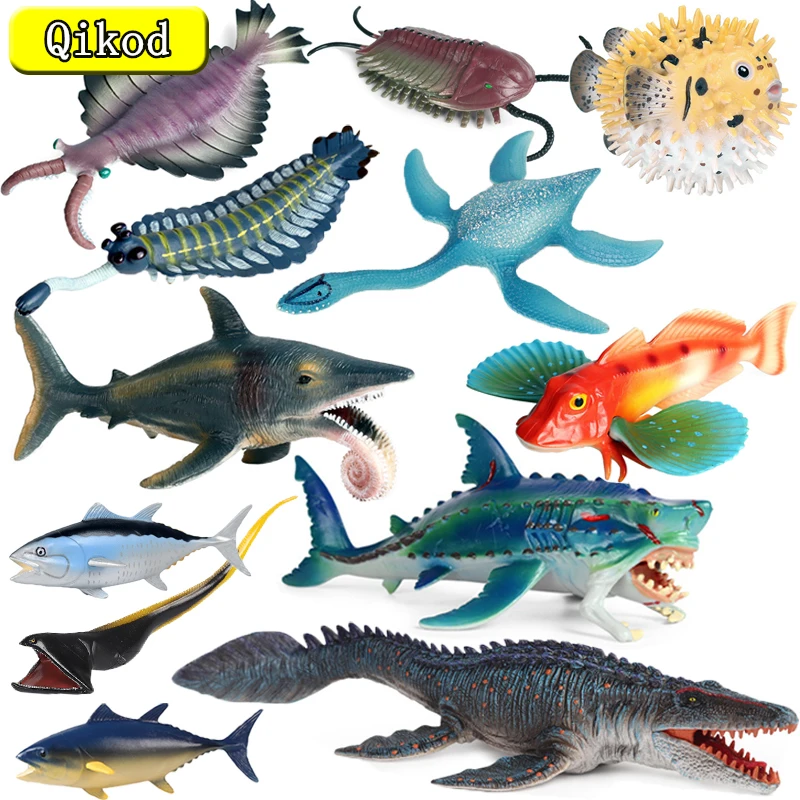 Ocean Sea Life Jurassic Dinosaur World Simulation Animal Model Mosasaurus Ancient Fishs Figurine Action Figure Collect Kids Toys