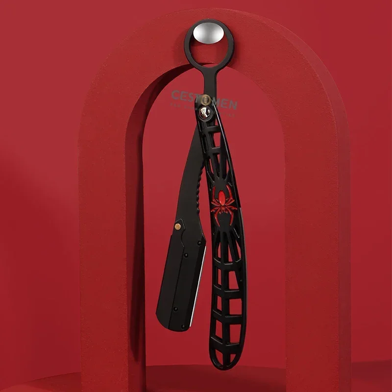 Профессиональная Безопасная бритва нового типа с прямыми краями из нержавеющей стали, держатель для парикмахерских ножей для удаления волос, складные инструменты для бритья