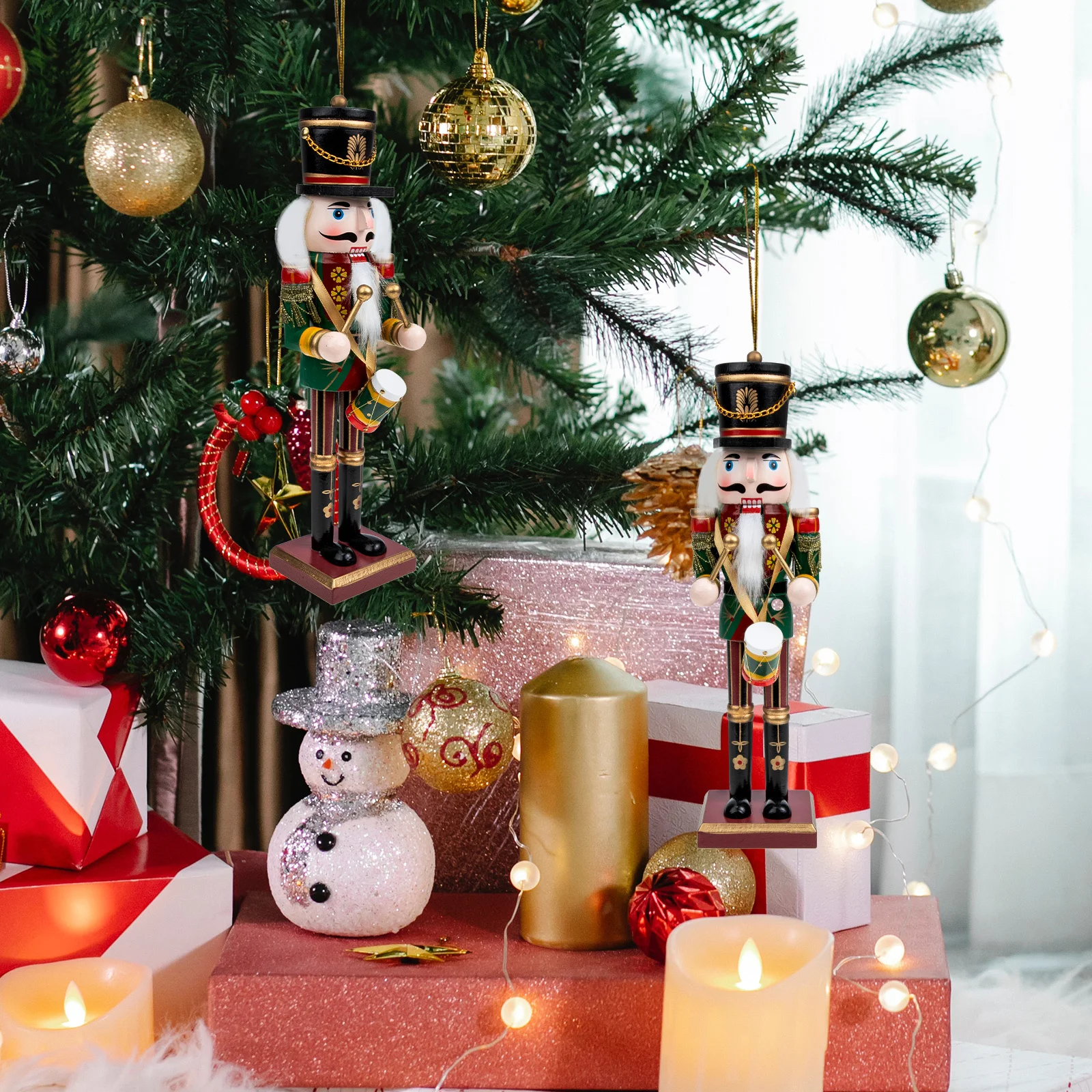 زخرفة كسارة البندق الخشبية التقليدية لعيد الميلاد ديكور المنزل سطح المكتب عطلة الديكور عيد الميلاد احتفالي الحرفية هدية عيد الميلاد