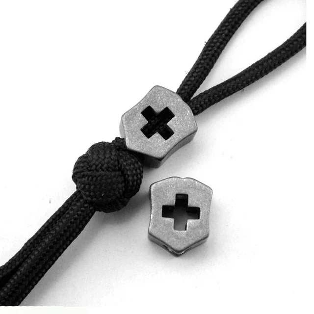 New Knife DIY Knife Titanium alloy TC4 Stone wash Lanyard Pendant -cross bead --1 piece price