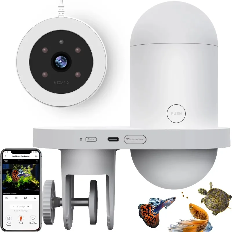 

Intelligent automatic fish feeder Application control Aquarium distributor Wireless intelligent fish feeder