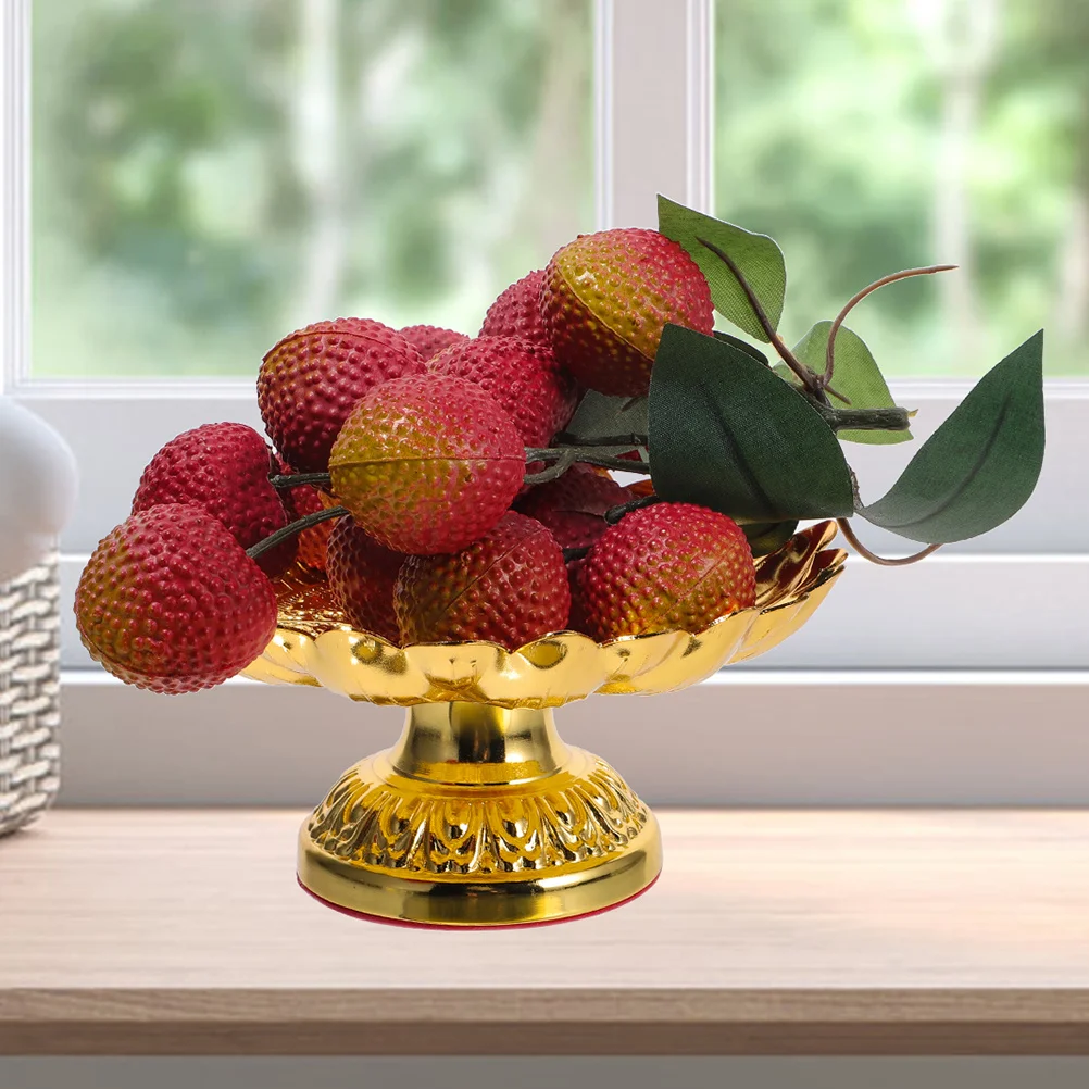 Plastic Temple Fruit Offering Plate Exquisite Design Retro Style Home Decor Buddhist Worship Accessory Smooth Surface Easy Clean