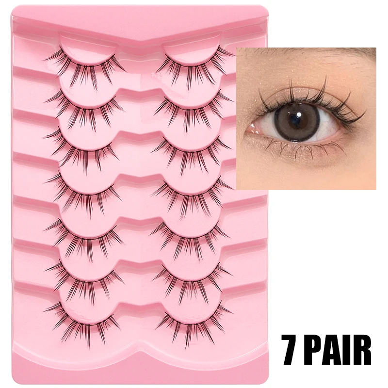 5/7/10 Paar Manga-Wimpern Weiche Natürliche Künstliche Wimpern Lange Fake Anime Wimpern Make-up Handgefertigtes Wimpernverlängerungs-Set – Detail 7