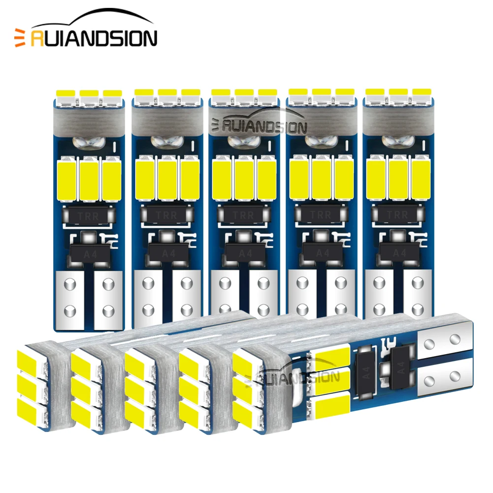 

10Pcs T5 Error Free Canbus LED Car Interior Dashboard Warming Indicator Light Lamp 3014 Chip Instrument Bulb 10-30V Non-Polarity