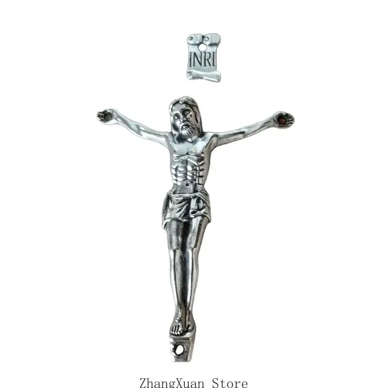 Jesus-Kruzifix-Wandkreuze, katholische Wandskulptur, Jesus-Kreuze, Statue, religiöse christliche Heimdekoration, Gebetsraum, 3 x – Detail 2