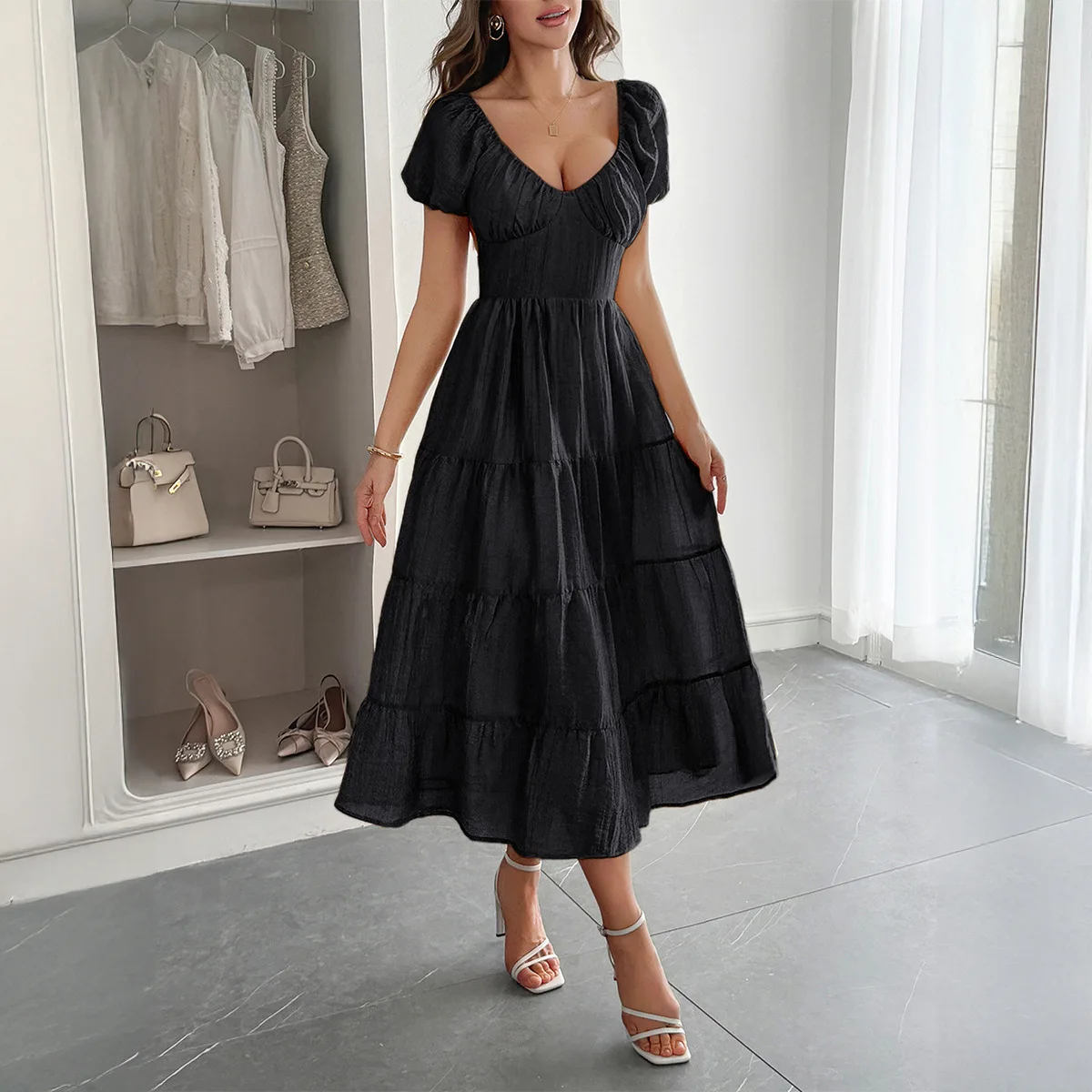 

Summer Dress Beach Vacation Waist Cinching A-line Dress for Women Summer 2025 Birthday Dresses