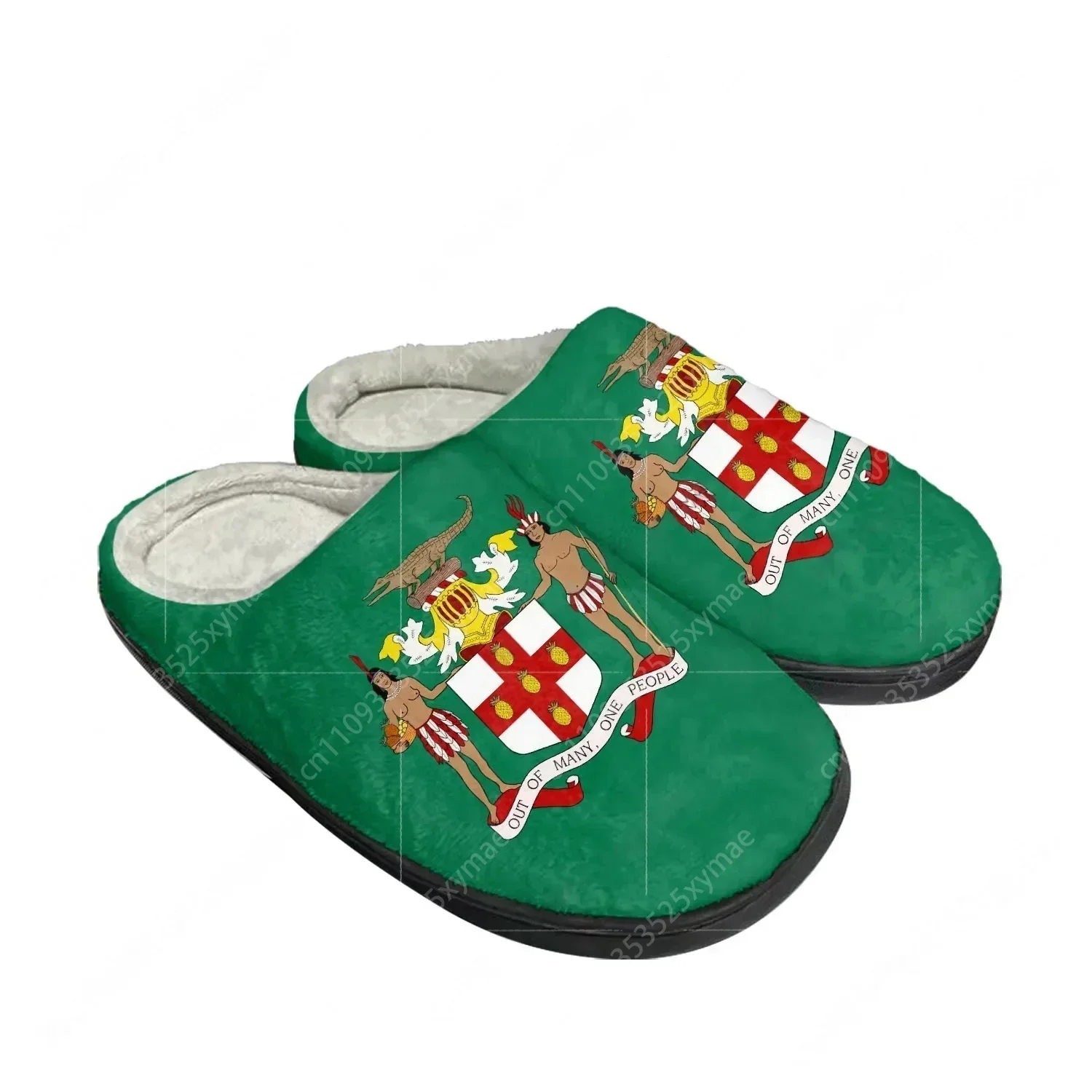 Jamaican Flag Home Cotton Custom Slippers Mens Womens Sandals Jamaica Plush Bedroom Casual Keep Warm Shoes Thermal Slipper